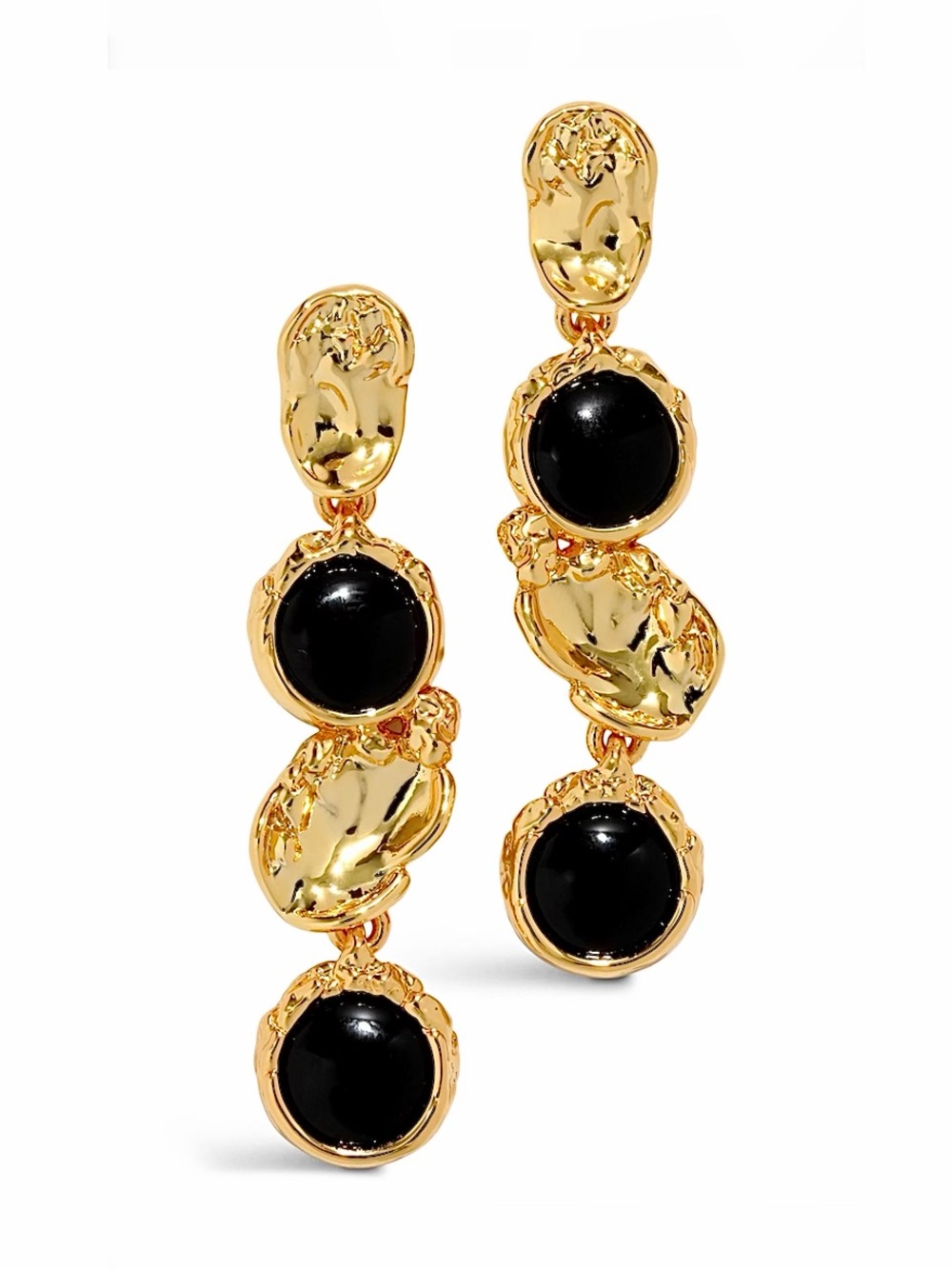 Alexis Bittar Brut Onyx Coin Linear Post Earrings